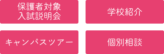 保護者対象入試説明会 学校紹介 キャンパスツアー 個別相談会